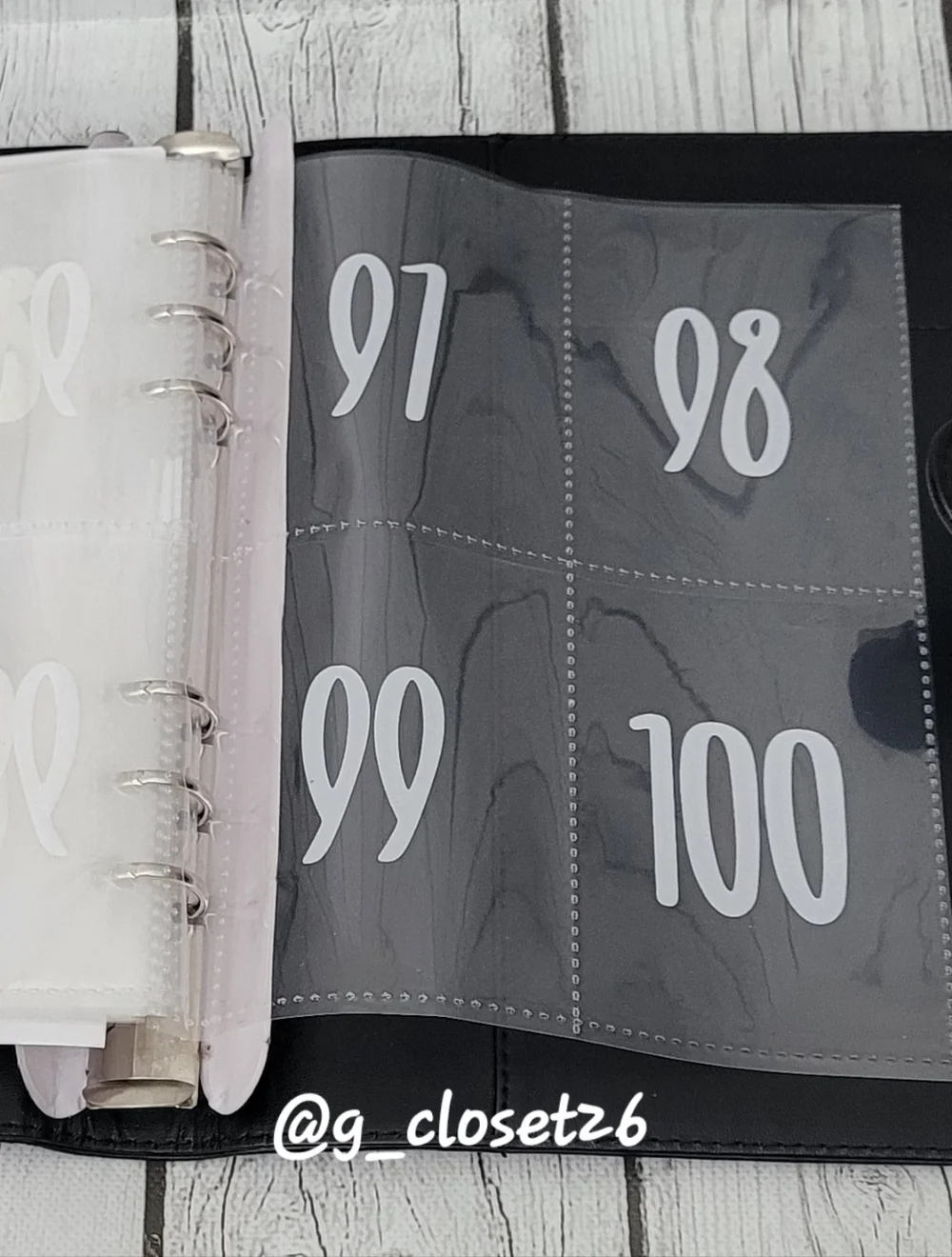 100 Envelope Savings Challenge Wallet - Black